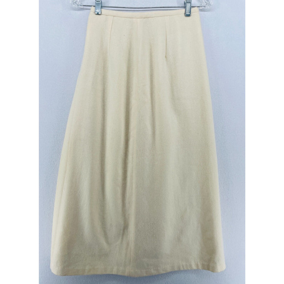 OTTO COLLECTION Skirt 9 Wool Cashmere A-Line Lined Off White Made in Japan